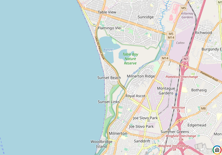 Map location of Sunset Beach
